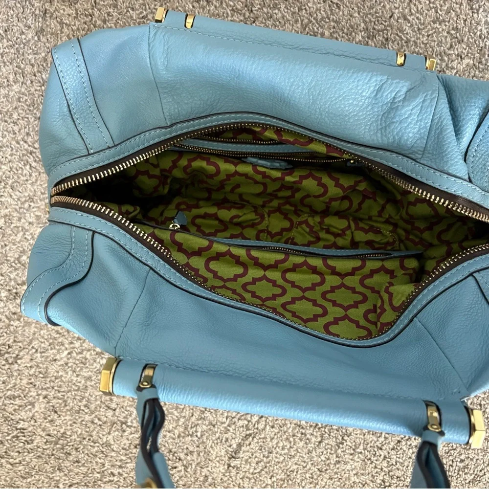 orYANY Teal Leather Satchel - Picture 2 of 4